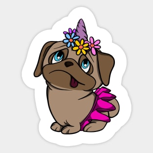 Unicorn Pug Sticker